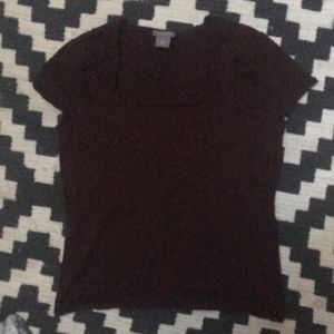 Brown Ann Taylor silk-blend top